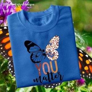 You matter leopard print inspired monarch butterfly oversized sweatshirt